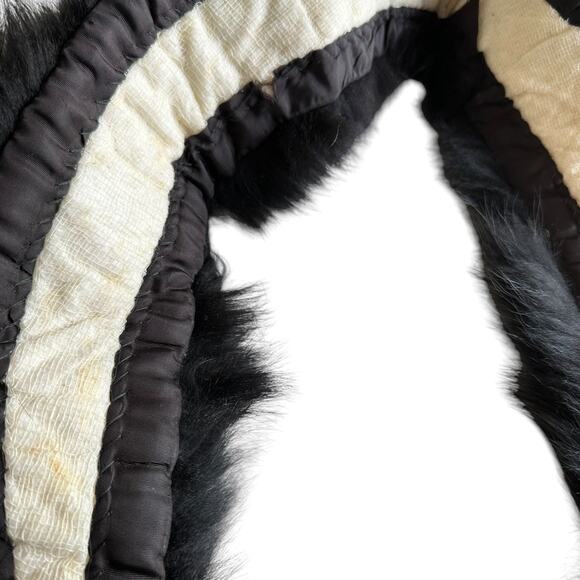 Vintage Fur Collar Neckline Black - Picture 3 of 7